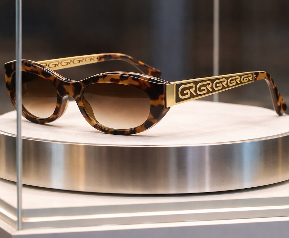 Tortoiseshell GlassRoom sunglasses shown in full