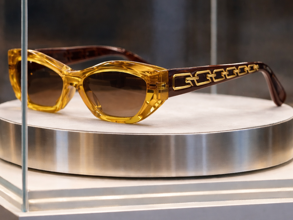 Amber acetate frame shown in full
